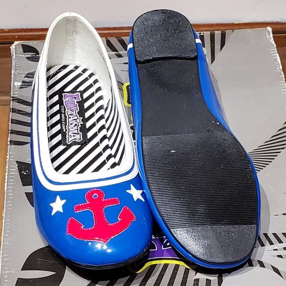 White and blue nautical themed flats - Picture 2 of 2